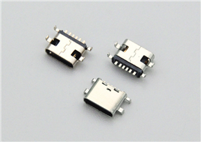Type-C 6-pin Receptacle L=6.8 mm, surface-mounted type